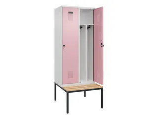locker met bank,voor scheiding van kleding,HxBxD 2120x800x815mm,2vak - 1