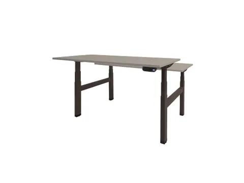 Dextro Plus Duo Zit-sta Bureau Elektrisch 120x80 Grijs 25mm Zwart
