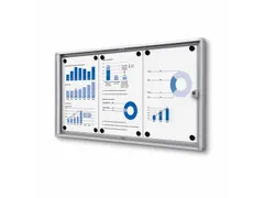 Vitrinekast Mededelingenbord Indoor Economy 3xA4 Zilver