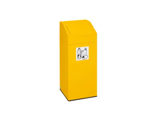 Afvalverzamelaar 45 liter 790x320x320mm recyclebaar materiaal geel
