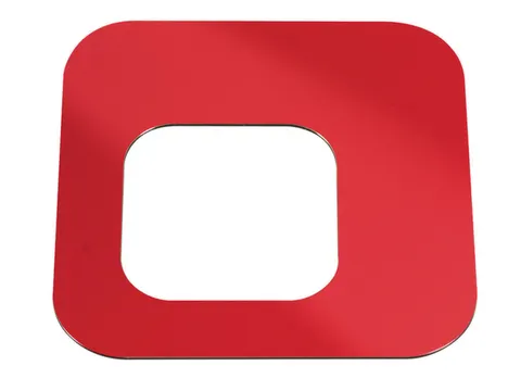 Oplegdeksel,V. Afvalbak 1X60L,Vierkant,1Opening,Staal,Rood