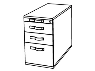 stationaire ladeblokken,HxBxD 720-760x428x800mm,2lade(n),golfgreep - 4