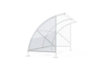 Zijwand,V. Overdekte Fietsenstalling,Aanbouw Links,Wand Polycarbonaat - 1
