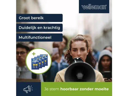 Krachtige 50 W megafoon met ingebouwde sirene Set