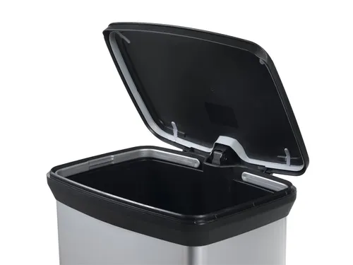 Rechthoekige pedaalemmer Decobin 50 Liter Zilver