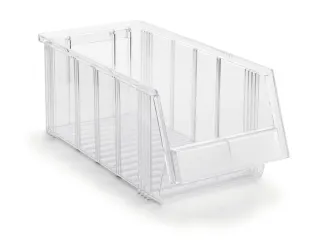 Transparante Zichtbakken Hxbxd 156x186x400mm Polystyreen Grijpopening - 1