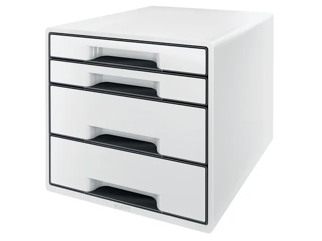 Ladenbox Leitz WOW Cube 4 laden wit/zwart