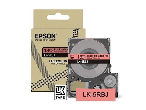C53S672072 Epson 18mm rood zwart LK-5RBJ lettertape mat 8m