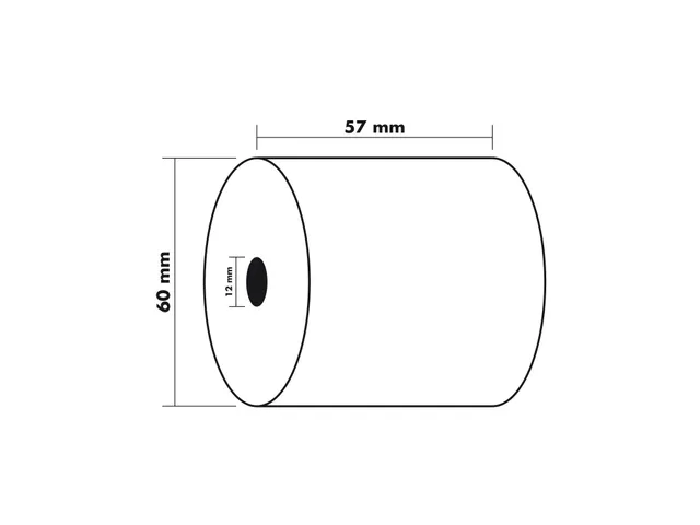 Rol Kassa's Rekenmachines 57X60X12X33 1-Laag Offset Extra Wit 60 Gram