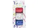 Ruban cadeau 3 couleurs rouge bleu et blanc avec happy birthday