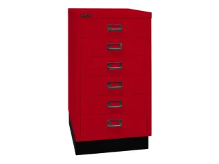 kantoor-ladekast HxBxD 670x349x432mm 6 laden romp kardinaalrood staal - 2