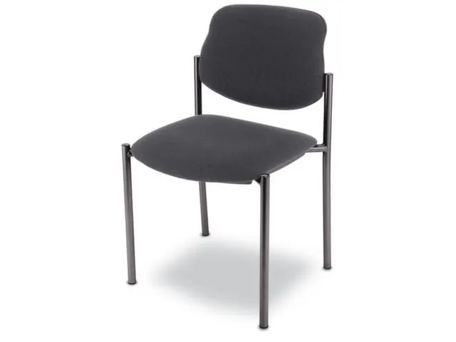 Bezoekersstoel,4Voeten Ronde Buis Zwart,Zitting Stof Antraciet