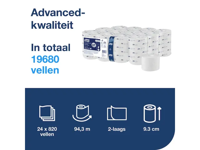 Tork 472630 OptiServe Hulsloos Toiletpapier T7 Advanced 2-laags 24 rol