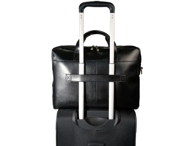 Computertas-dubbel E xactive zwart leder