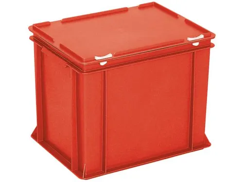 Euronorm Stapelkrat 330x400x300mm 31l Met Deksel Rood