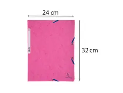 Elastomap 3 kleppen glanskarton 400g/m2 A4 Roze