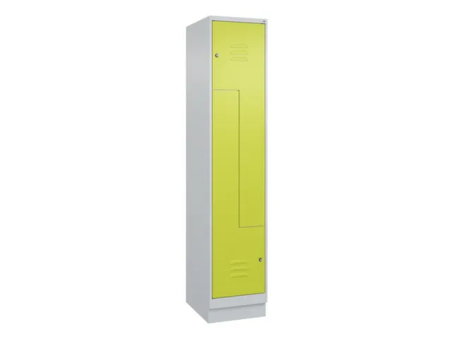 Z-garderobekast,HxBxD 1950x400x500mm,vak B 200/400mm,cil.-slot,sokkel