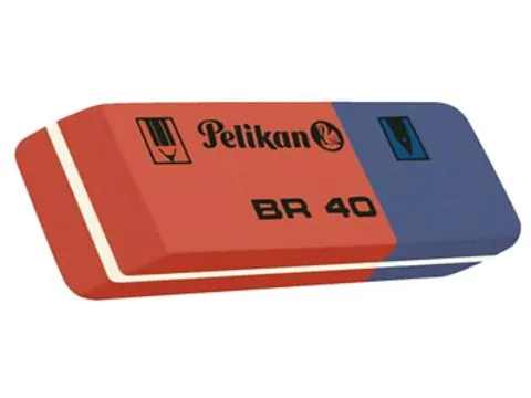 Pelikan gum Rood Voor Potlood Blauw Voor Inkt