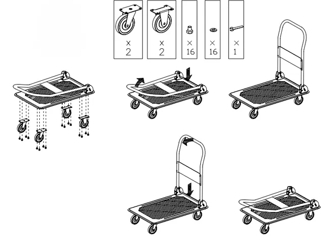 Chariot de transport pliable charge max 150kg