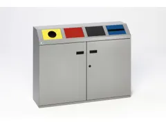 Afvalverzamelstation 4X50 Liter Romp Zilverkleurig