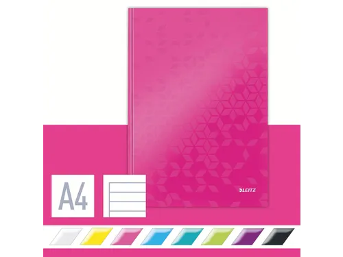 Notitieboek Leitz WOW A4 lijn roze