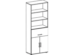 kantoorstelling HxBxD 2160x800x420mm lichtgrijs