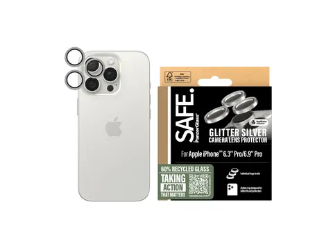 PanzerGlass SAFE. by Camera Lens Protector Glitter Silver iPhone 16