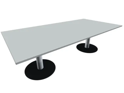 Vergadertafel Rechthoekig Hxbxd 72x240x120cm Blad Lichtgrijs Alu