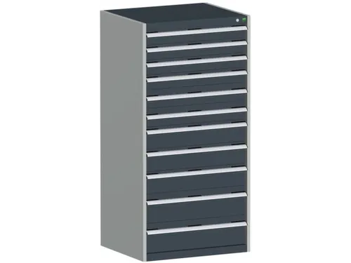 ladekast HxBxD 1600x800x750mm 11laden RAL7035 front RAL7016