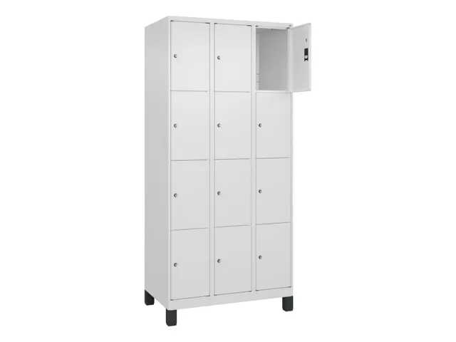 lockerkast,HxBxD 1950x900x500mm,3x4vakken,vak B 300mm,cil.-slot,voeten