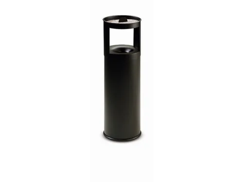combi-asbak,HxØ 800x250mm,afvalbak inhoud 25l,romp staal zwart,blusko
