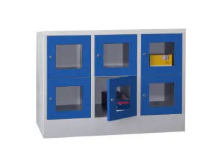lockerkast,HxBxD 855x1200x500mm,3x2vakken,RAL7035,front RAL5010 - 2