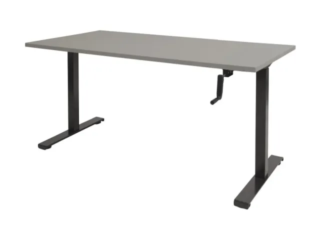 Dextro Slinger Bureau Zit-sta T-poot 180x80 Licht Grijs 25mm Zwart