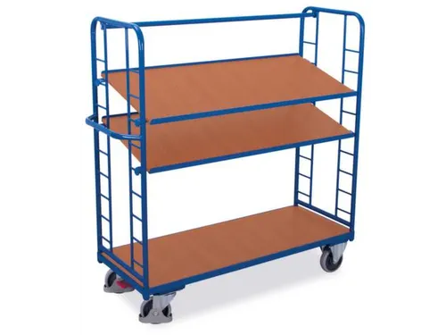 Bijzetwagen 250kg 1320x537mm 3 Etages Incl. Bodemplaat Hout