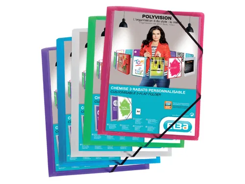 Elastomap Oxford Polyvision A4 incl. insteektas blauw Polypropyleen