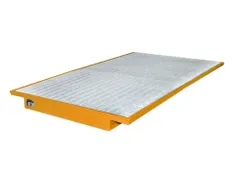 ophangbak,opvangvol. 200l,HxBxD 140x2150x915mm,m. rooster,staal