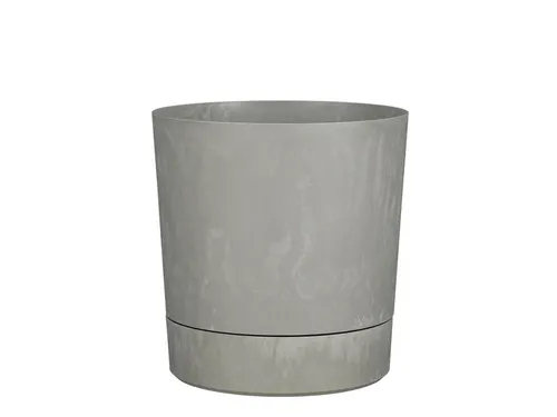 Plantenpot Mica Coco met schotel rond grijs 23.5 x 22.5 cm
