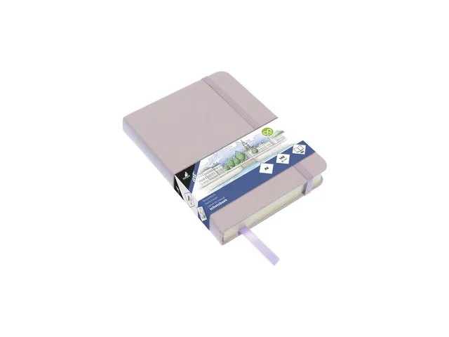 Schetsboek Kangaro A6 violet PU hardcover 80 blad 140 grams roomwit pa