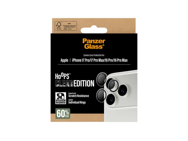 PanzerGlass Hoops Camera Lens Protector Transparent iPhone 17 Pro