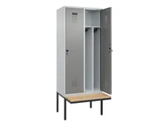 locker met bank,voor scheiding van kleding,HxBxD 2120x800x815mm,2vak