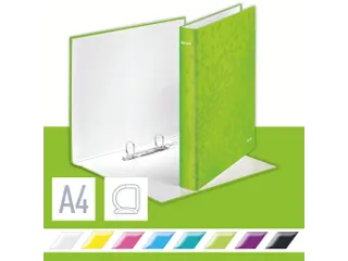Ringband Leitz WOW A4 2-rings D-mech 25mm karton groen - 3
