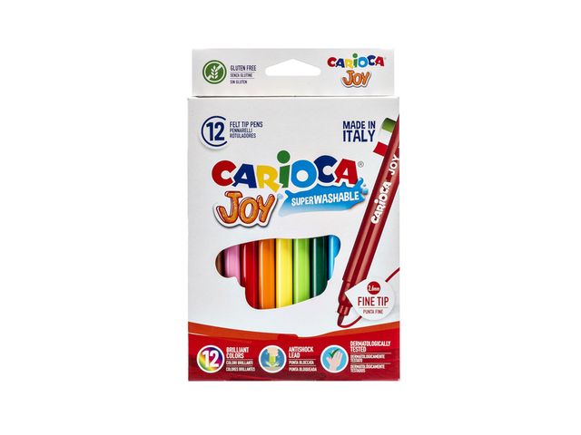 Viltstiften Carioca Joy set à 12 kleuren | ViltstiftenShop.nl