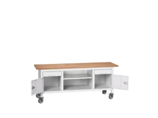 werkbank,HxBxD 830x2000x600mm,multiplexblad,uitrusting: 2laden,2kasten - 1