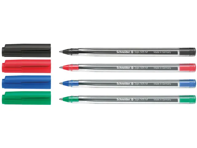 Balpen Schneider Tops 505 M blister a 4 stuks assorti