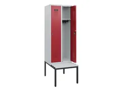 locker met bank,HxBxD 1950x600x815mm,2vak,vak B 300mm,cilinderslot