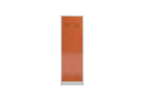 Lockerkast 1800x590x500mm 2 vakken, klinksluiting, RAL3000