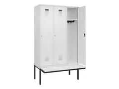 locker met bank,HxBxD 2120x1200x815mm,3vak,vak B 400mm,cilinderslot