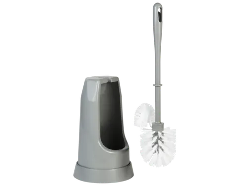 Classic toiletborstel met randborstel en ronde houder 400mm grijs