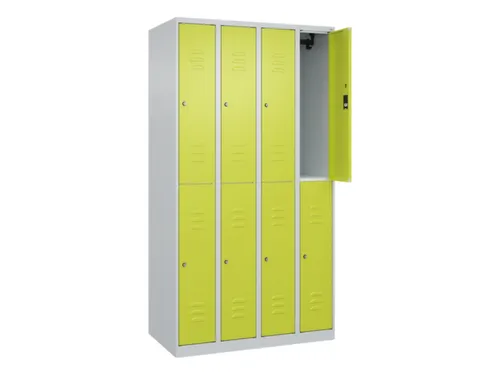 dubbeldekse locker,HxBxD 1850x1000x500mm,4x2vak.,vak B 250mm,cil.-slot