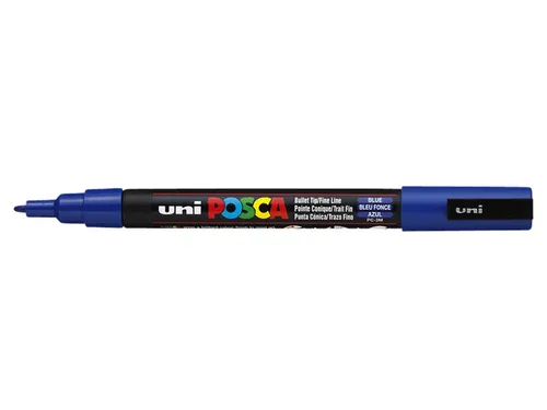 Verfstift Posca PC3M Fijne punt 0,9-1,3mm Donkerblauw